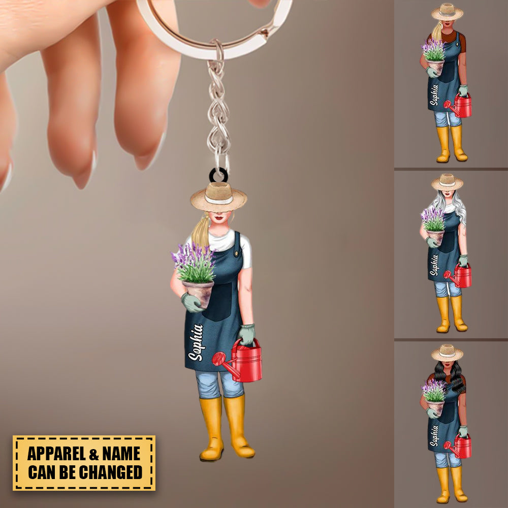 Personalized Gardening Keychain, Unique Gift For Gardening Lovers