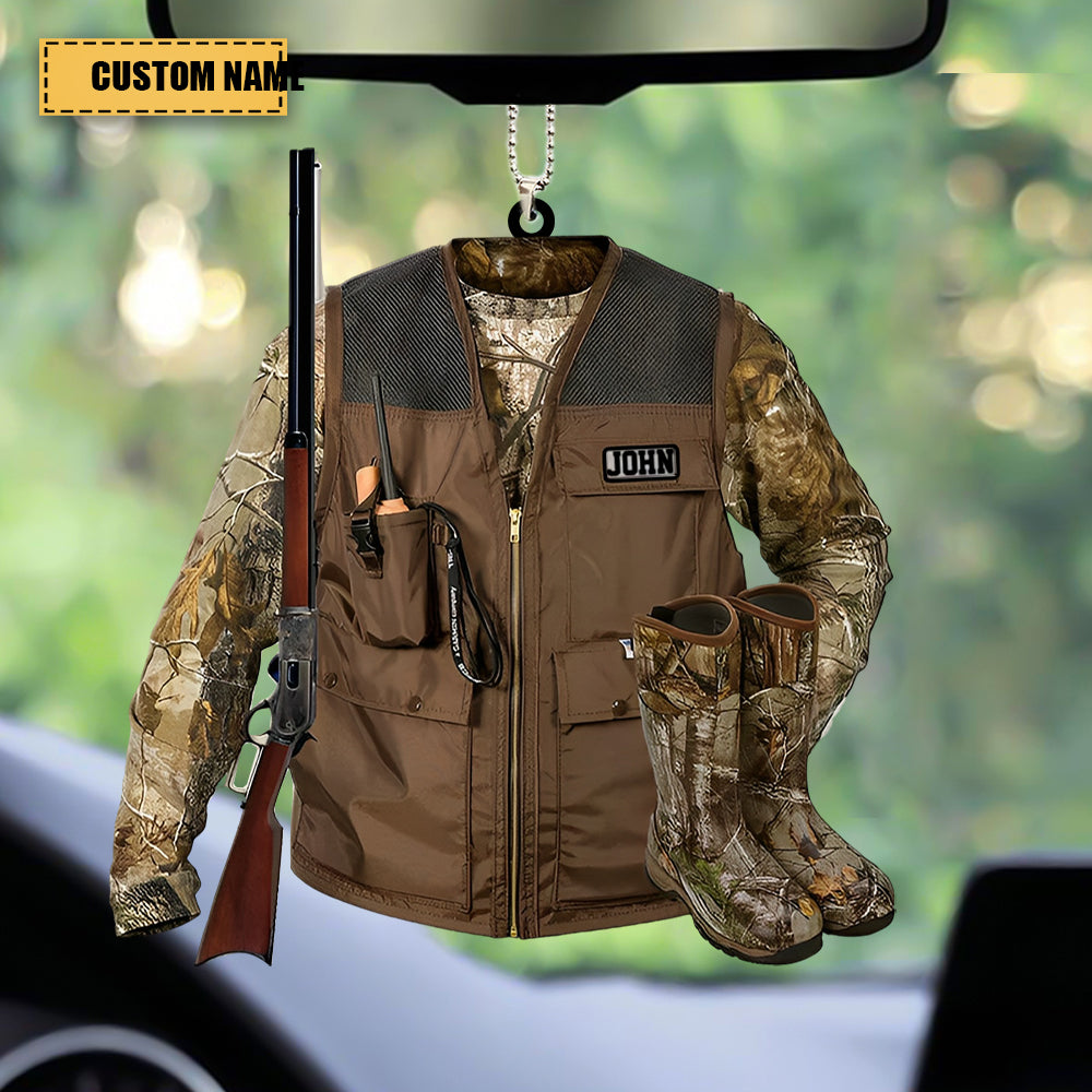 Hunting Vest, Personalized Acrylic Christmas / Car Hanging Ornament