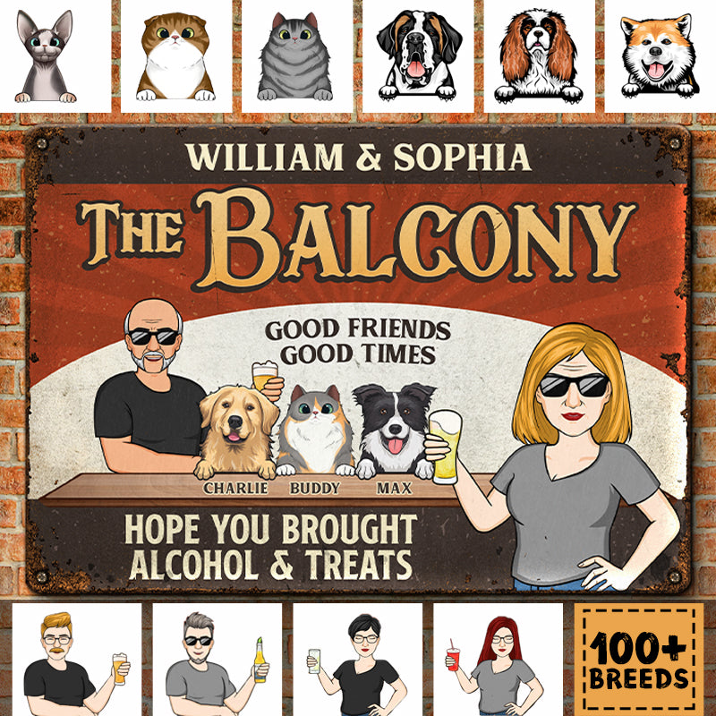 Welcome, Hope You Brought Good Things - Dog Personalized Custom Home Decor Metal Sign - House Warming Gift For Pet Owners, Pet Lovers