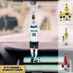 I Scored A Hat-Trick - Personalized soccer Dad & Kids Car Hanging Ornament