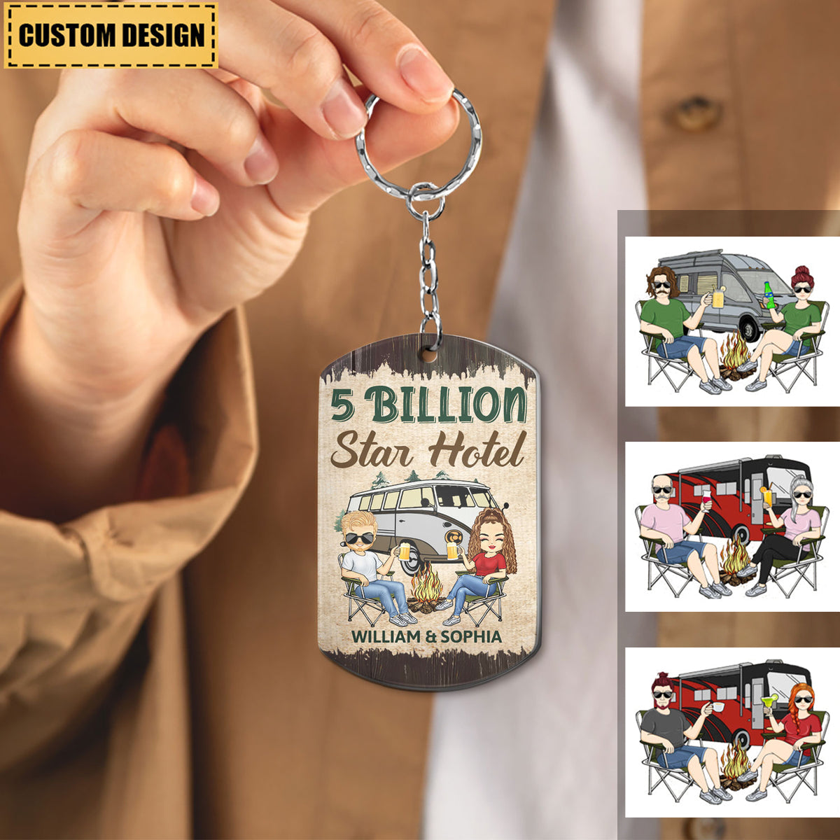 Keys To The Camper - Anniversary, Loving Gifts For Couples, Husband, Wife, Camping Lovers - Personalized Aluminum Keychain