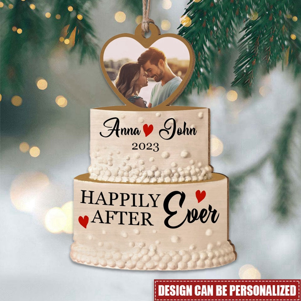Happily After Ever - Personalized Acrylic Ornament, Gift For Christmas