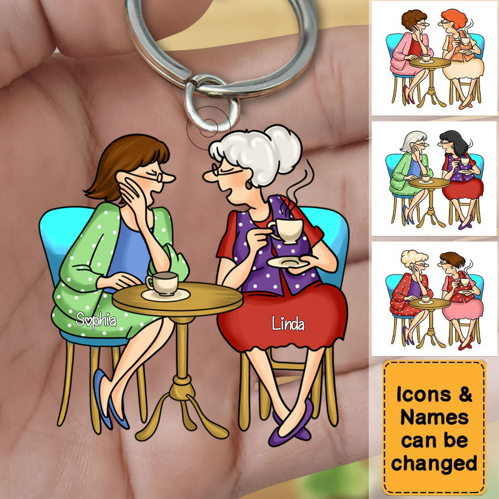 Personalized Friends/Besties/Twins/Sisters Acrylic Keychain - Ver 2