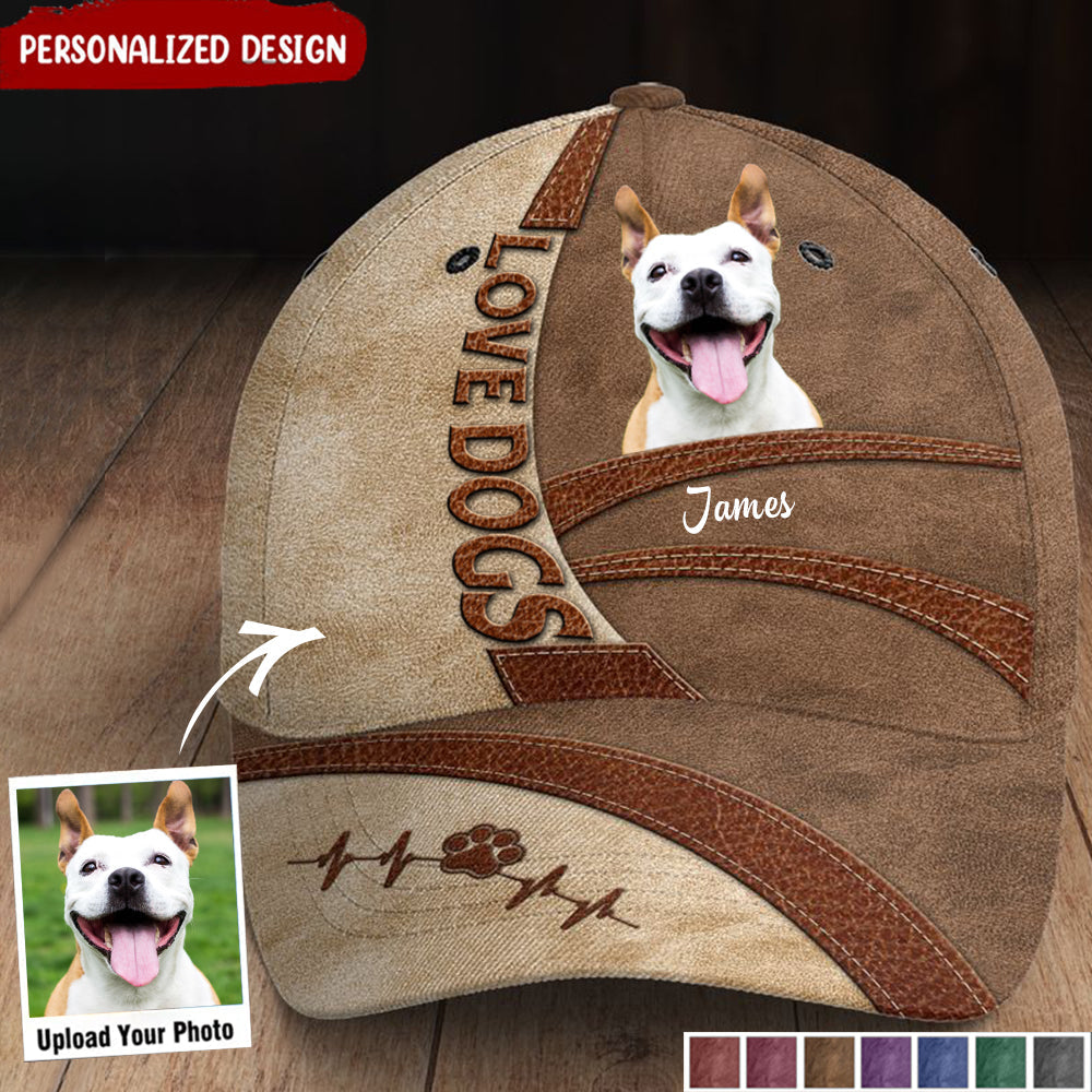 Personalized Upload Your Dog Photo-Love Dog Cap