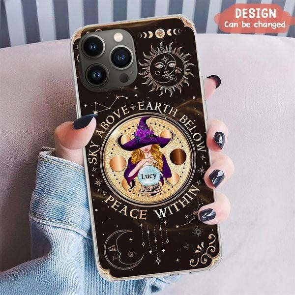 Custom Personalized Witch Phone Case - Gift Idea For Halloween Day - As Above So Below - Case For iPhone/Samsung