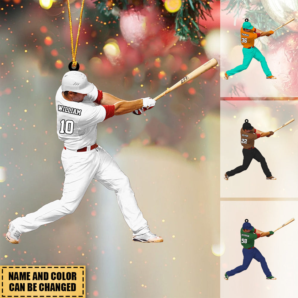 Personalized Baseball Christmas Ornament -Great Gift Idea For Baseball Lovers
