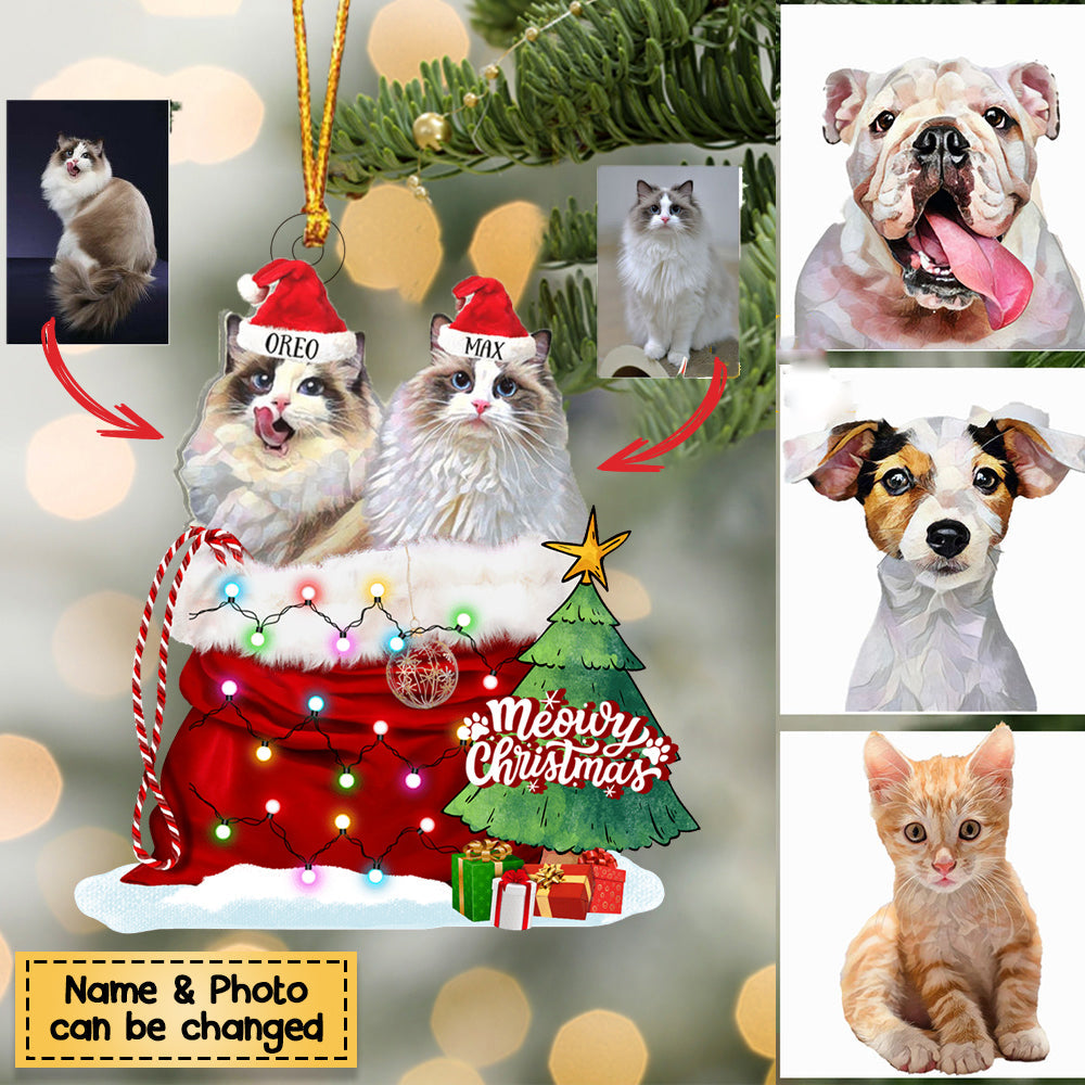 Personalized Happy Howlidays Acrylic Christmas Ornament - Gift For Pet Lovers