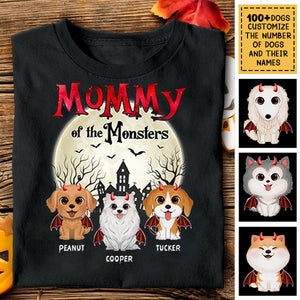 Mommy Of The Monsters Halloween Watercolor Cute Dogs Personalized Shirt
