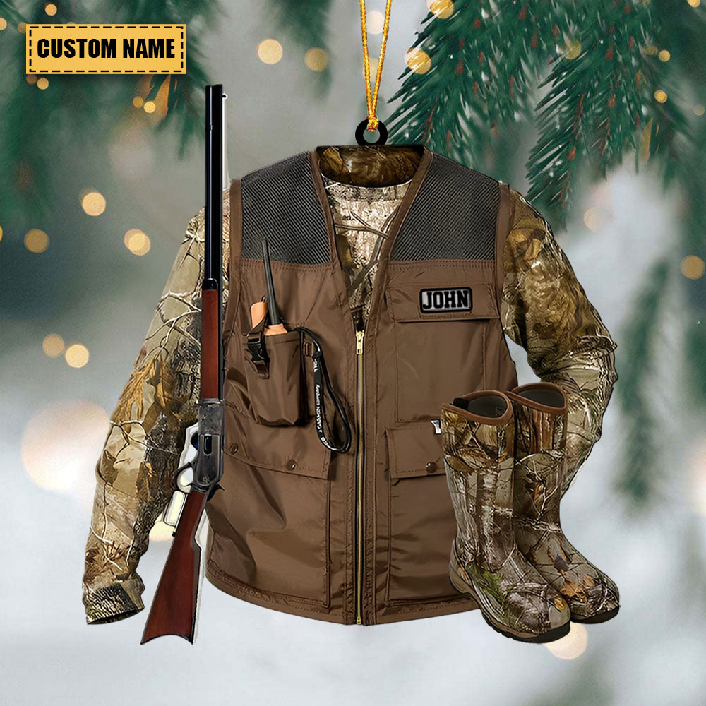 Hunting Vest, Personalized Acrylic Christmas / Car Hanging Ornament
