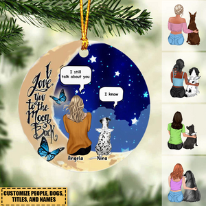 Custom Personalized Memorial Pet Ornament-I Love You To The Moon & Back
