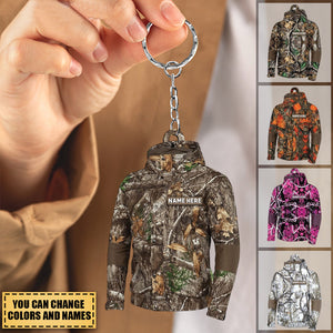Personalized  Custom Acrylic Keychain Gift For Hunter For Hunting Lovers- Hunting Camo Patterns Jacket Acrylic Keychain