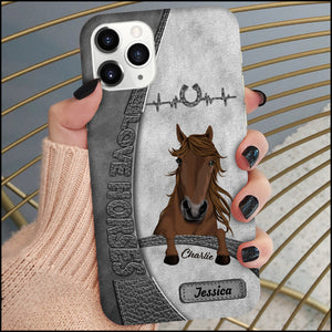 Love Horses Colorful Leather Pattern Personalized Phone Case