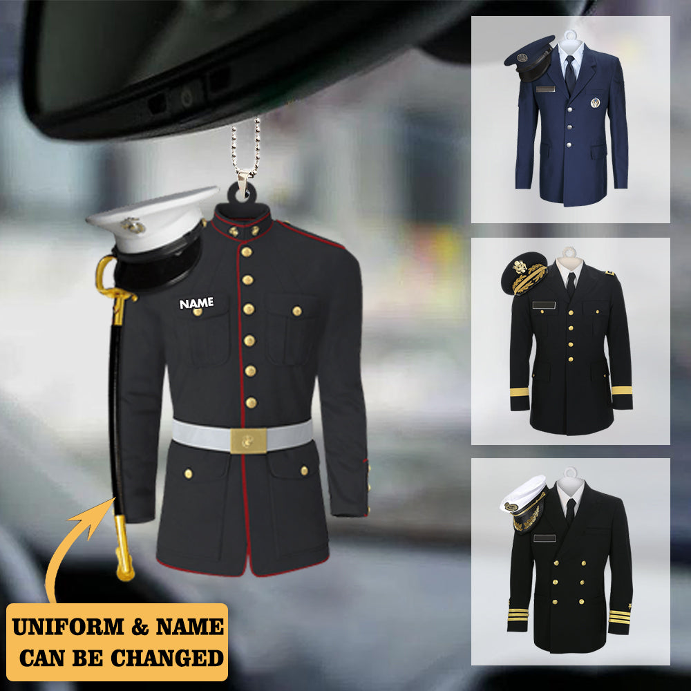 Military Uniform Personalized Flat Acrylic Ornament