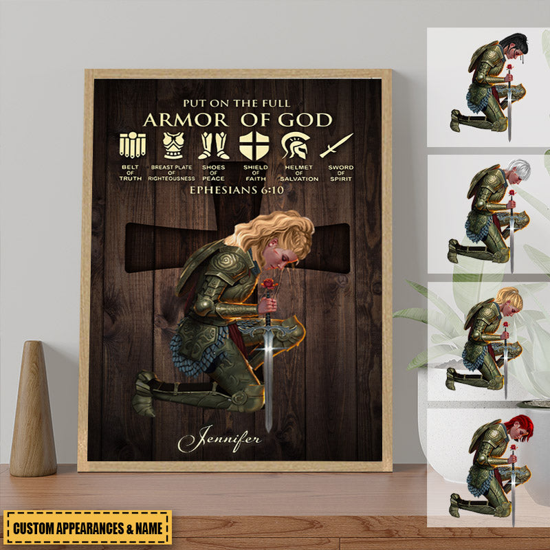 A Child of God A Woman of Faith A Warrior of Christ Personalized Custom Vertical Poster