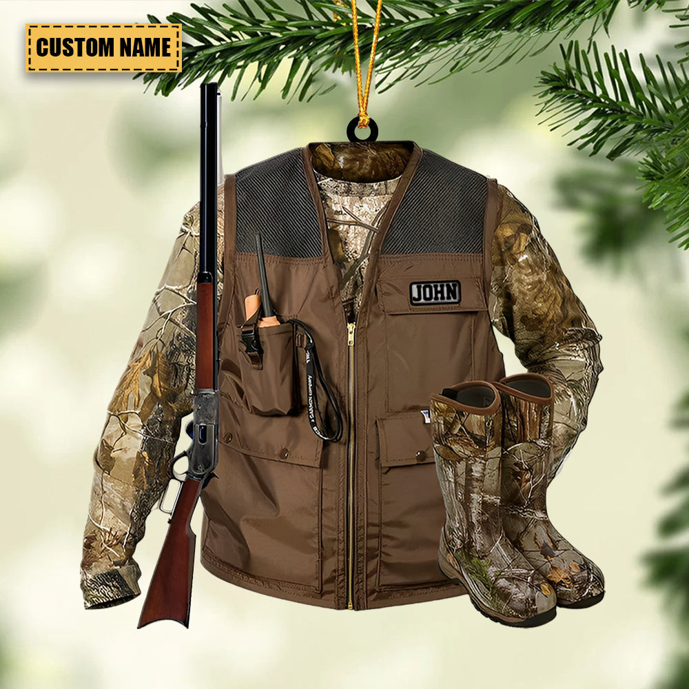 Hunting Vest, Personalized Acrylic Christmas / Car Hanging Ornament