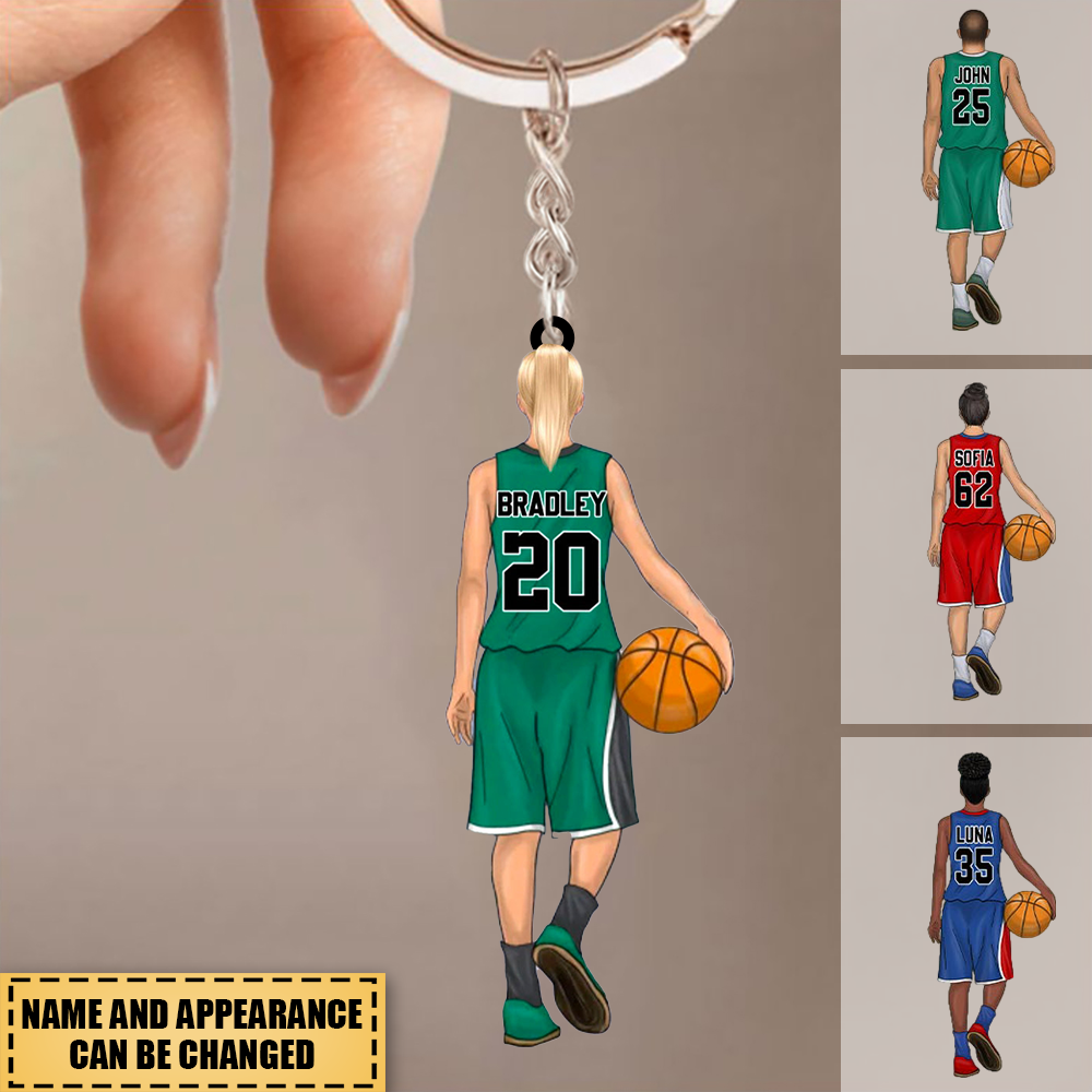Basketball Player Personalized Acrylic Keychain Gift For Basketball Lovers