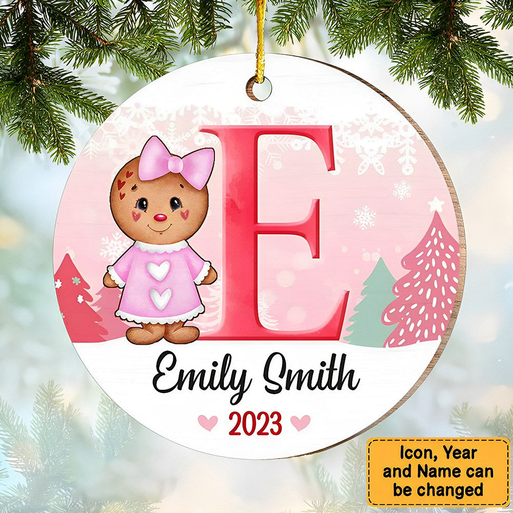 Personalized baby Christmas Circle Ornament - Christmas Gift For Baby