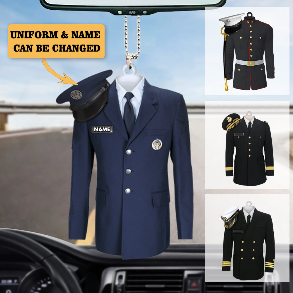 Military Uniform Personalized Flat Acrylic Ornament