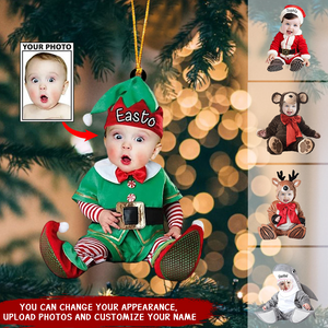 Personalized Photo Baby Christmas Ornament - Custom Gift For New Baby First Christmas Ornament