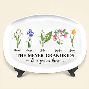 Love Grows Here, Personalized Resin Plate, Gift For Grandma