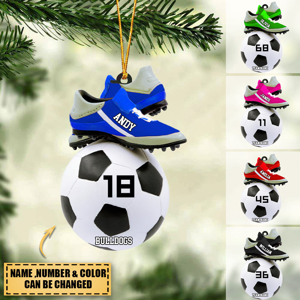 Personalized soccer Christmas Ornament-Great Gift Idea For Soccer Players&Soccer Lovers