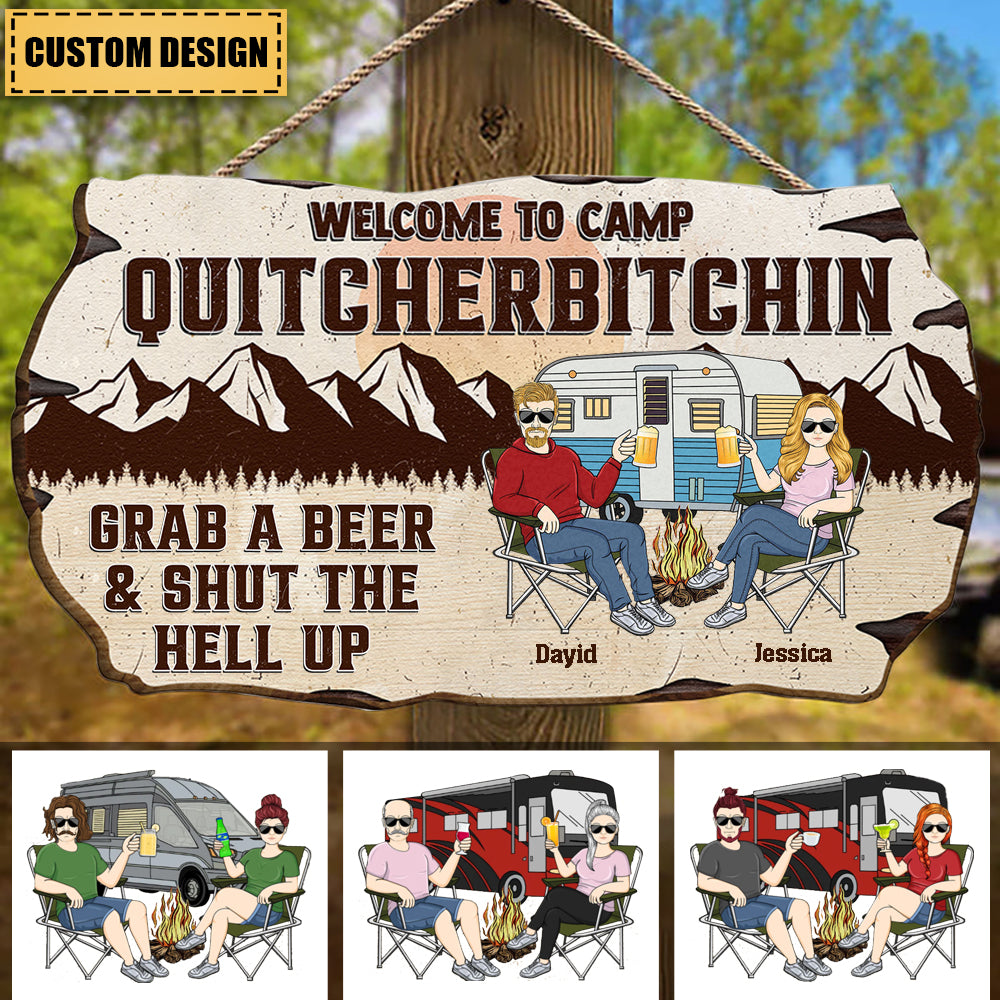 Welcome To Camp Quitcherbitchins Couples With Beer - Personalized Cust ...