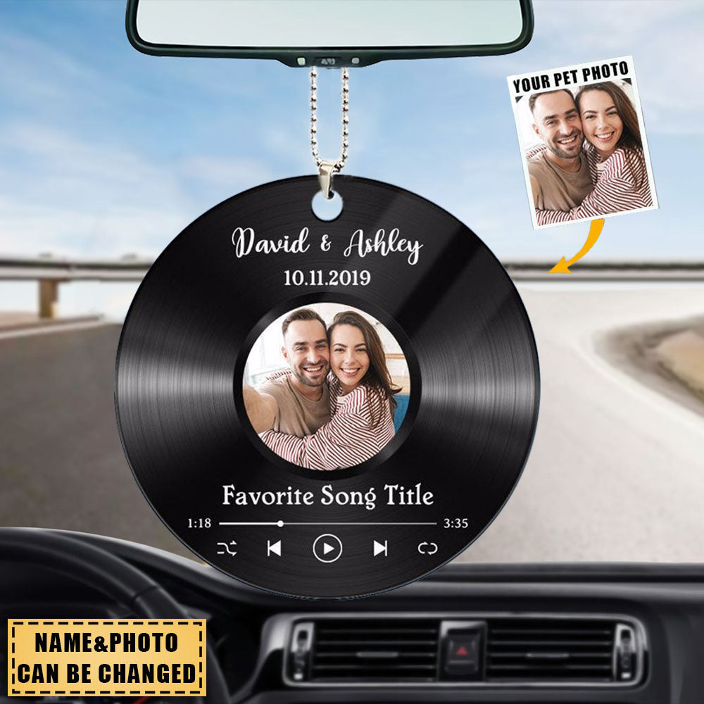 Favorite Song Custom Photo Disc Personalized Circle Acrylic Car Ornament