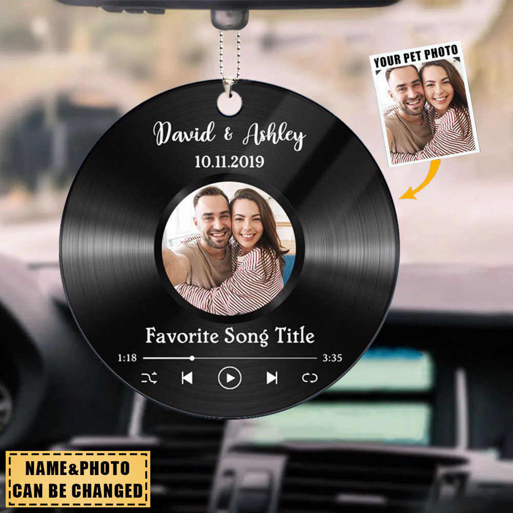 Favorite Song Custom Photo Disc Personalized Circle Acrylic Car Ornament