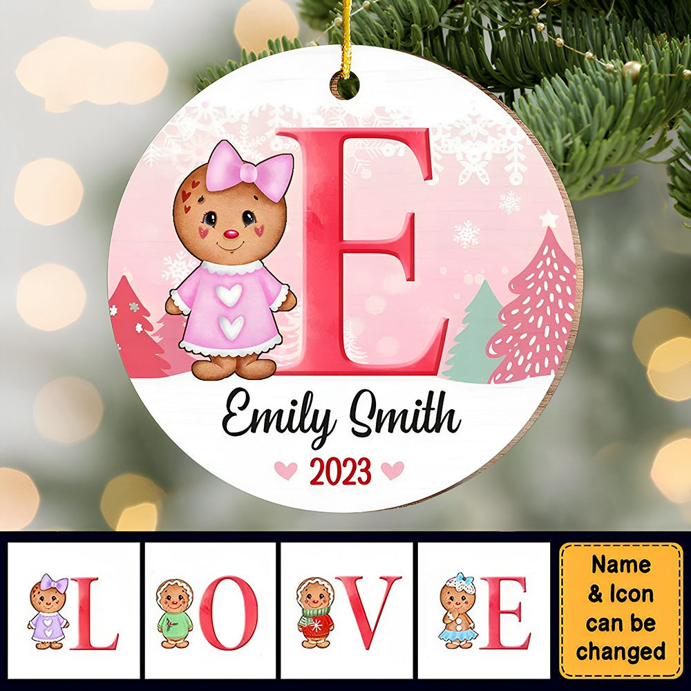 Personalized baby Christmas Circle Ornament - Christmas Gift For Baby