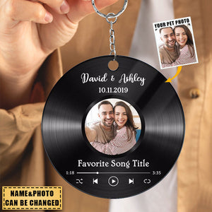 Favorite Song Custom Photo Disc Personalized Circle Acrylic Keychain