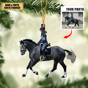Personalized Christmas Hanging Ornament - Gift For Horse Lovers - Custom Your Photo