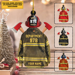 Proud Firefighter Personalized Acrylic Ornament Gift For Firefighter Fireman