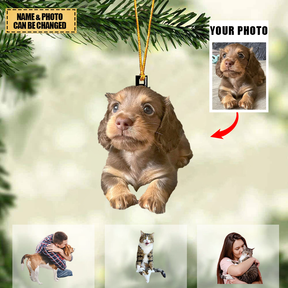 Personalized Christmas Hanging Ornament - Gift For Pet Lovers - Custom Your Photo