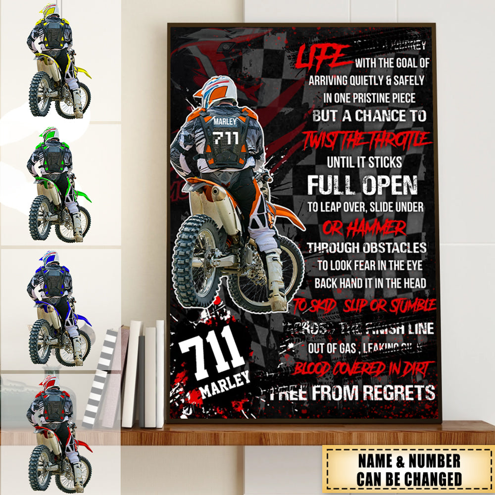 fængelsflugt ur brænde Motocross Racer Vertical Personalized Poster - roadsir