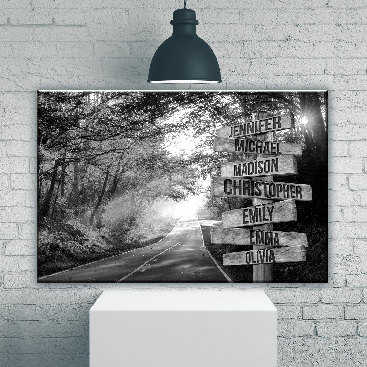 Autumn Road Multi-Names Premium Canvas Poster