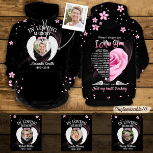 I Miss You Personalized Photo All Over Print Apparel Memorial Gift