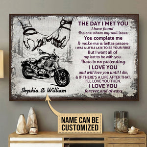 Personalized Motorcycle The Day I Met You Sketch Customized Poster