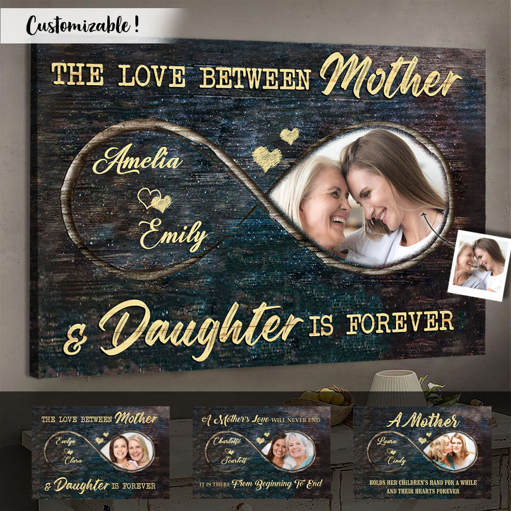 Love Mother Daughter/Son Custom Photo Poster Gift For Mom