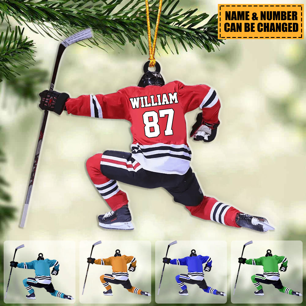 Personalized hockey ornament - Gift for hockey players
