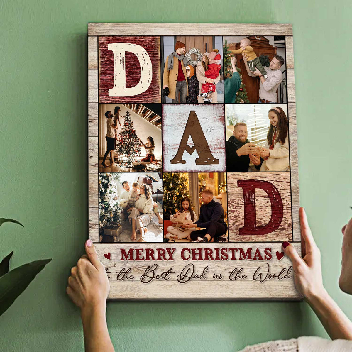 Dad Photo Collage Canvas Poster, Personalized Gifts For Dad, Best Father’s Day Gifts 2025, Fathers Day Photo Gifts