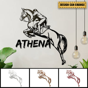Personalized show jumping horse and rider Sticker Decal