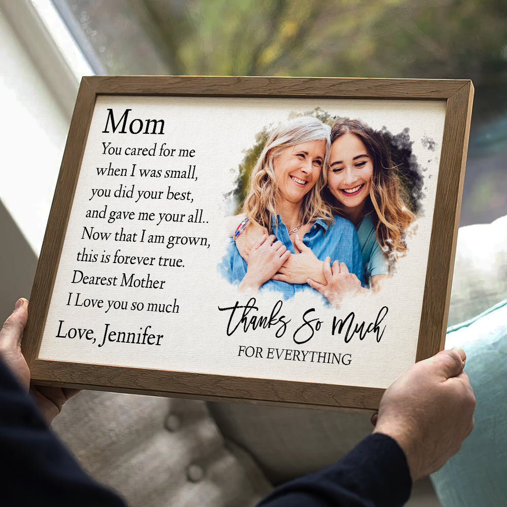 Mom Thank You So Much For Everything Personalized Canvas Print, Mother Gift