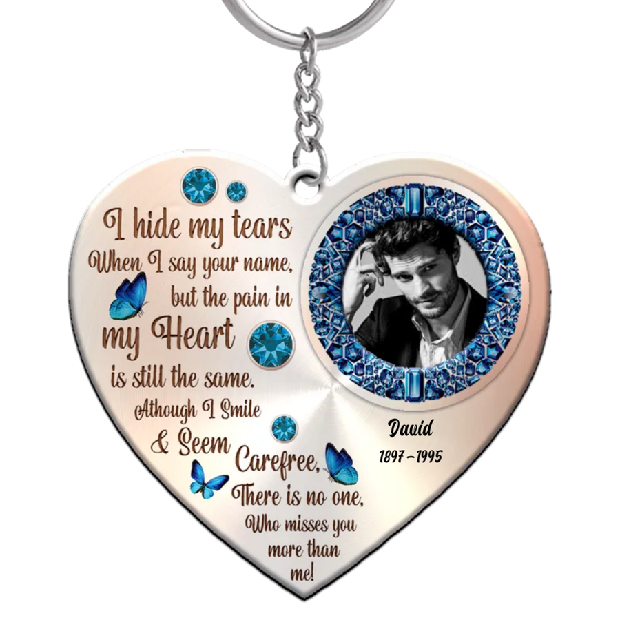 Memorial Gift - I Hide My Tears - Personalized Keychain