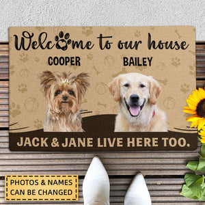 Welcome To Our House, Custom Photo Doormat, Gift For Pet Lovers, Personalized Doormat, New Home Gift